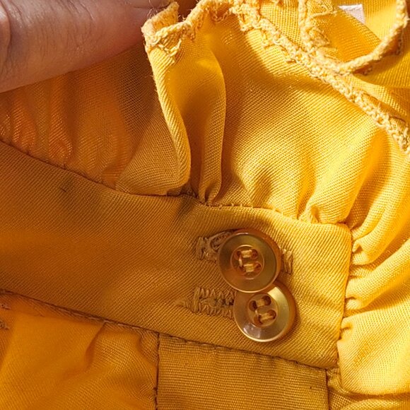 Vintage 1970's Bobbie Brook's Marigold Yellow Ruffle Bib Front Blouse - Picture 7 of 14